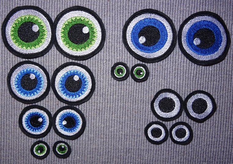 Stickdatei - runde Augen für Kuscheltiere Bettschlagen