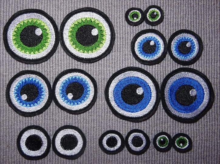 Stickdatei - runde Augen für Kuscheltiere Bettschlagen