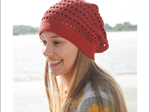 Häkelanleitung Boho-Mütze im Lochmuster