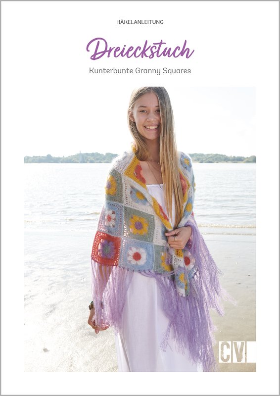 Häkelanleitung Dreieckstuch mit Granny Squares im Boho-Stil