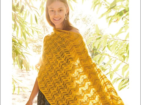 Häkelanleitung Poncho im Lochmuster im Boho-Stil