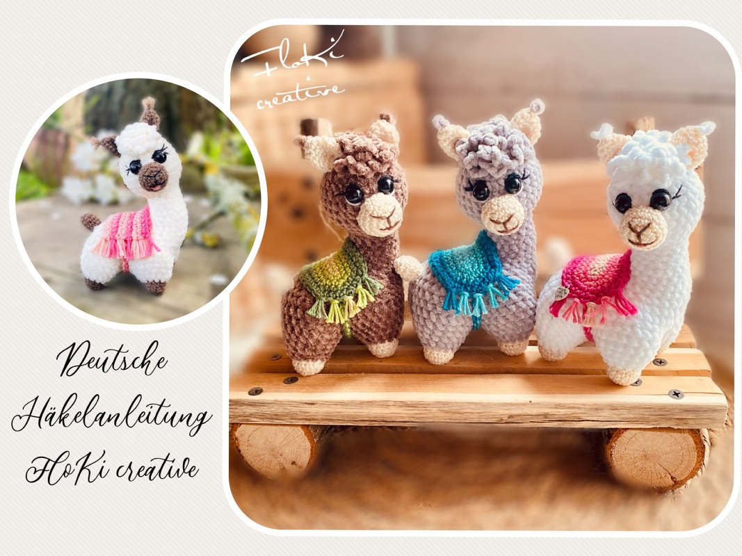 Häkelanleitung Alpaka, Minialpaka, deutsch, Amigurumi