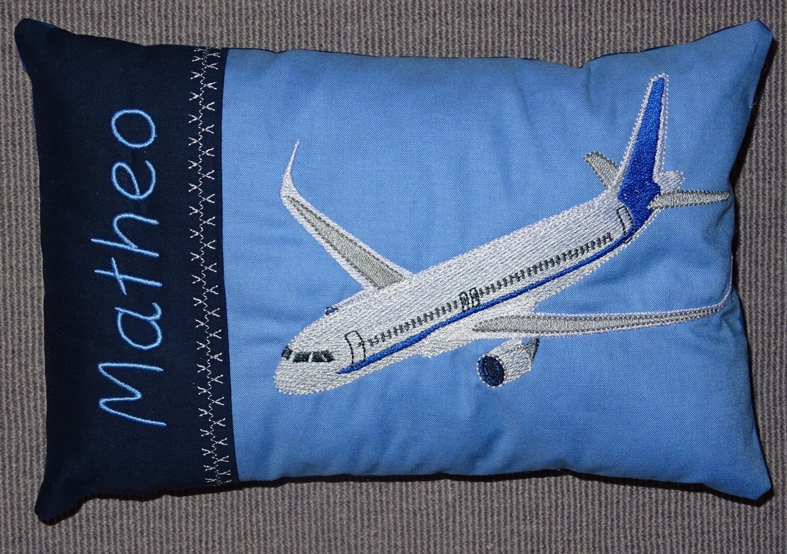 Stickdatei - Kissen ITH - Flugzeug