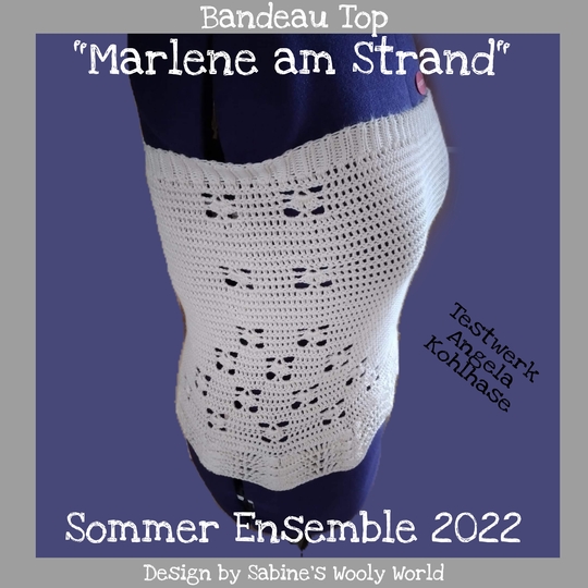 Häkelanleitung 2 in 1: Carmenshirt und Bandeau-Top Marlene am Strand