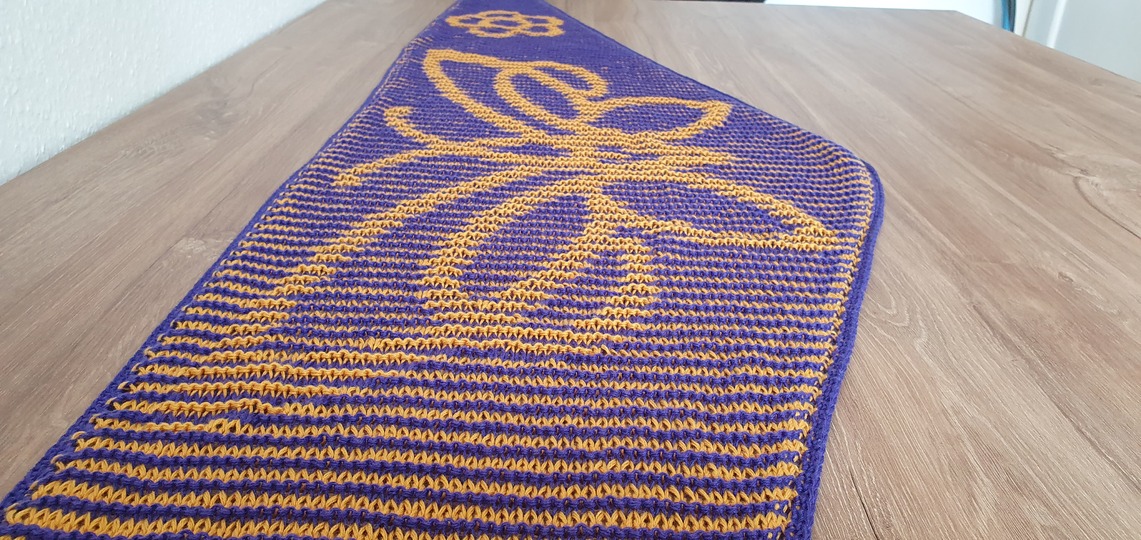 Schmetterling, flaches Tuch, Schattenstricken, Illusionsstricken, Motivtuch