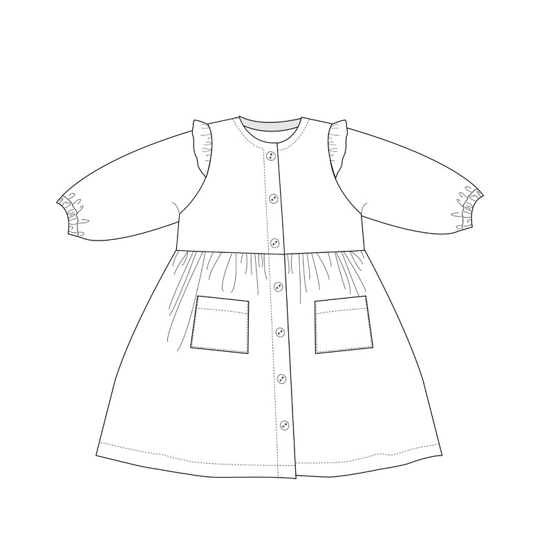 sewing pattern girls dress MIMI 2-in-1 photo tutorial 6m/9m–6y/7y