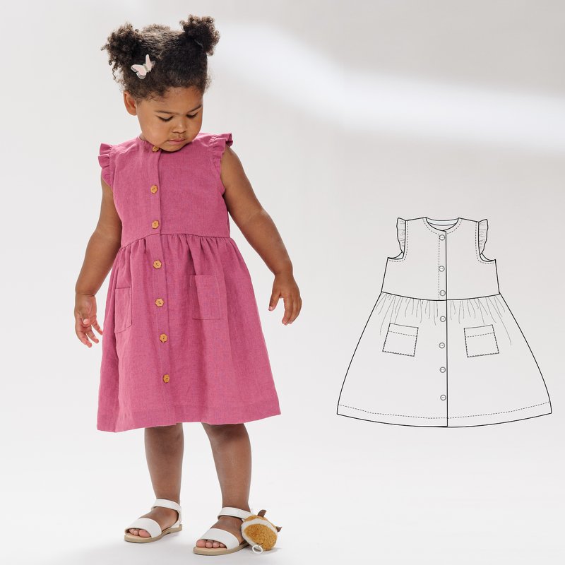 Schnittmuster Mädchenkleid MIMI – 2-in-1 Nähanleitung Gr. 68/74–116/122 - Bild 11