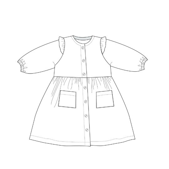 sewing pattern girls dress MIMI 2-in-1 photo tutorial 6m/9m–6y/7y