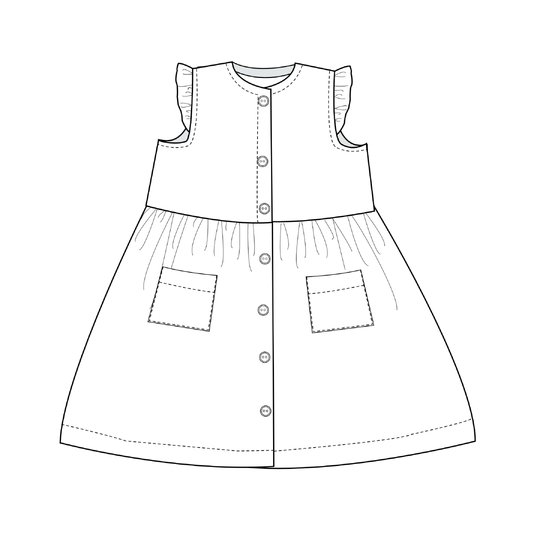 sewing pattern girls dress MIMI 2-in-1 photo tutorial 6m/9m–6y/7y