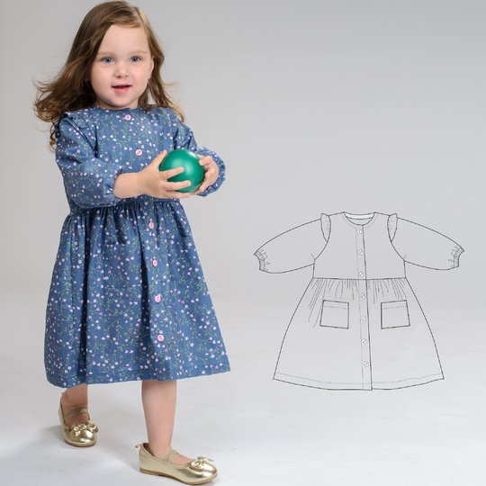 sewing pattern girls dress MIMI 2-in-1 photo tutorial 6m/9m–6y/7y