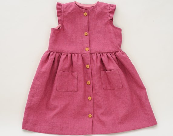 Sewing pattern pdf. Mimi dress with ruffled bodice and gathered skirt