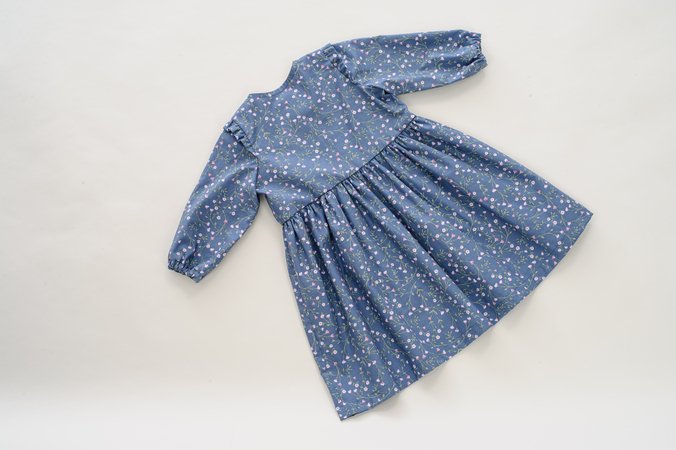 Sewing pattern pdf. Mimi dress with ruffled bodice and gathered skirt