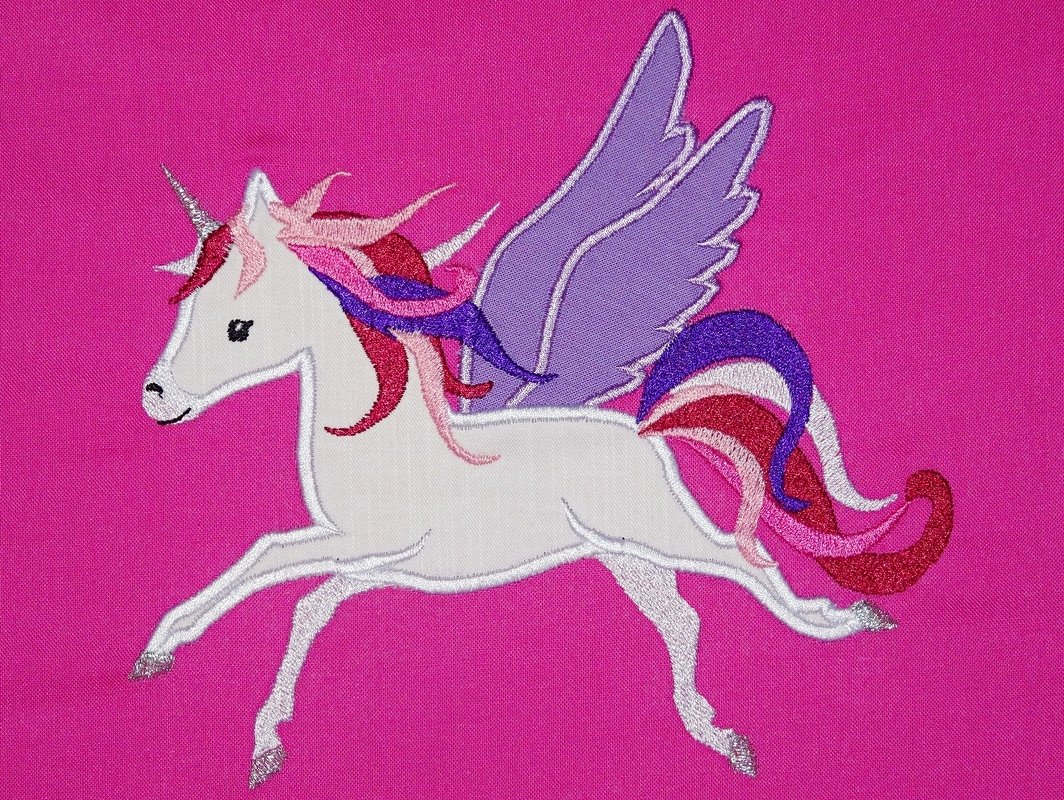 Stickdatei - Pegasus Pferd Einhorn in 7 Gr&ouml;&szlig;en