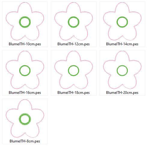 Stickdatei - Blume ITH - 8 bis 20cm - Bild 3