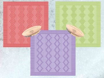 3 gestrickte Spültücher mit verschiedenen Rautenmustern einfache Anleitung