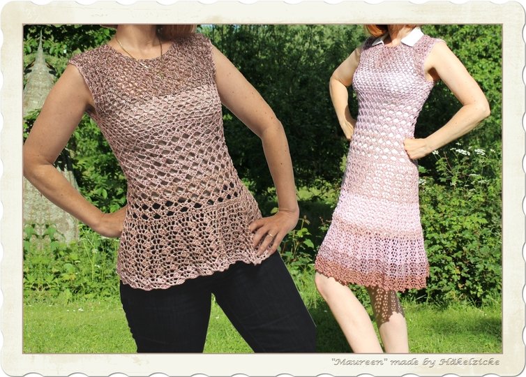 Anleitung Häkelkleid "Maureen" luftig leicht weit schwingend, S-XXL, RVO