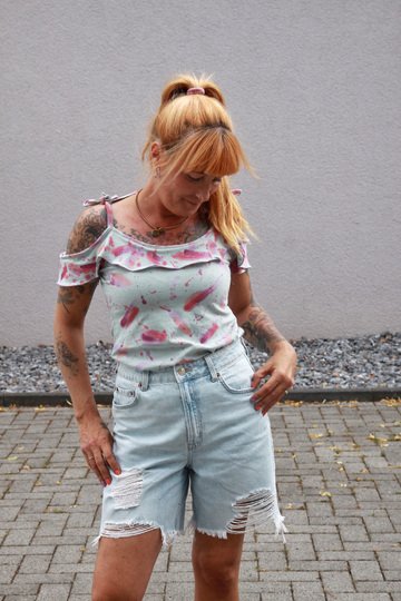Schnittmuster Shirt und Kleid mit Spaghettiträgern und Volant Gr. 32 - 56