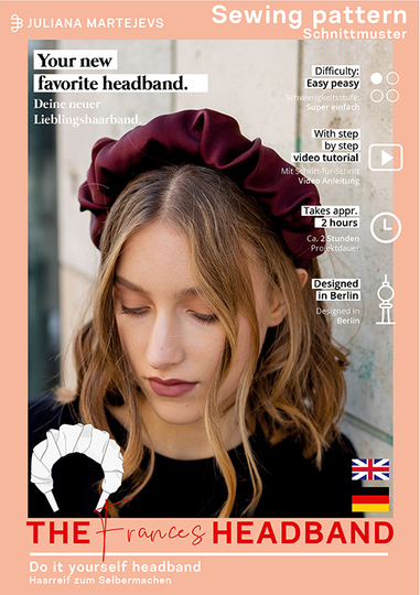 Sewing pattern scrunchie headband, easy for beginners with video tutorial