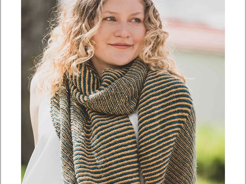 Stola/Dreieckstuch im Streifenlook stricken // PDF-Anleitung