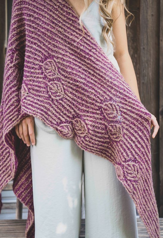 Strickanleitung Zweifarbiges Tuch im Patentmuster