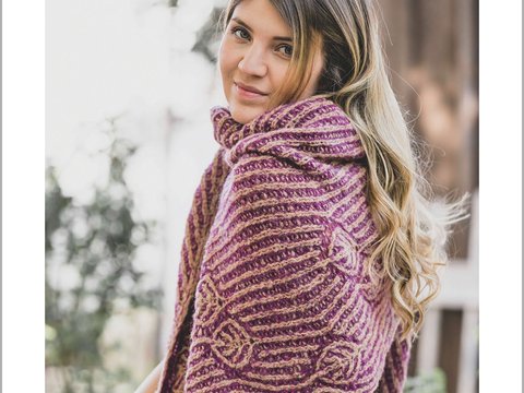 Strickanleitung Zweifarbiges Tuch im Patentmuster