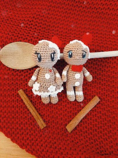Häkelanleitung Lebkuchenpärchen | Sprache:Deutsch