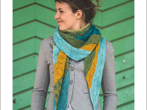 Strickanleitung Buntes Dreieckstuch mit Mustermix