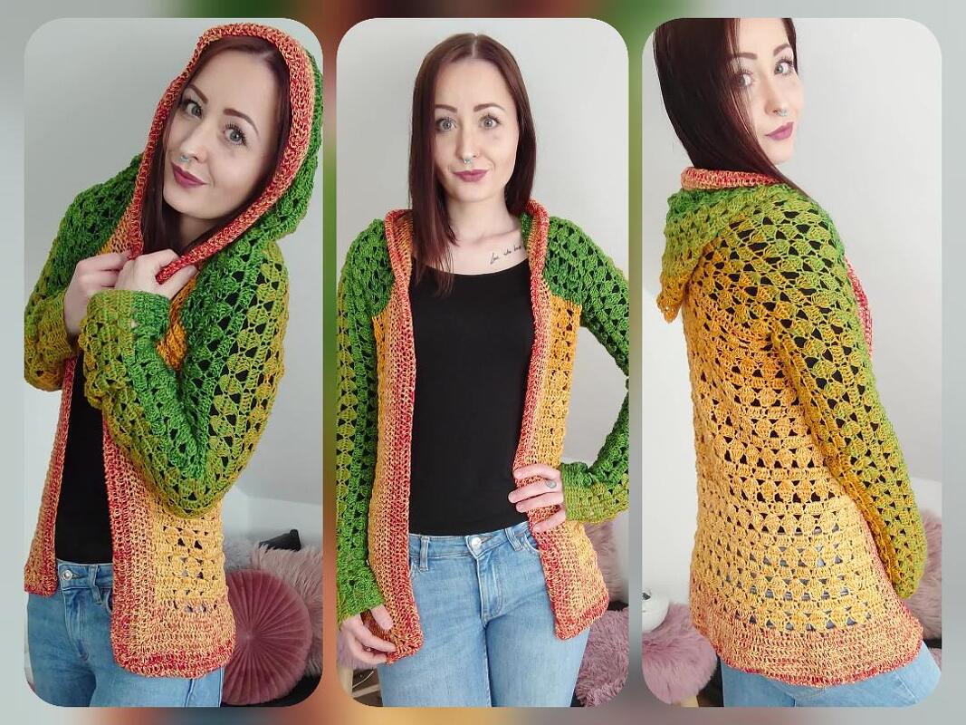 Jacke Yuna häkeln Kapuzenjacke