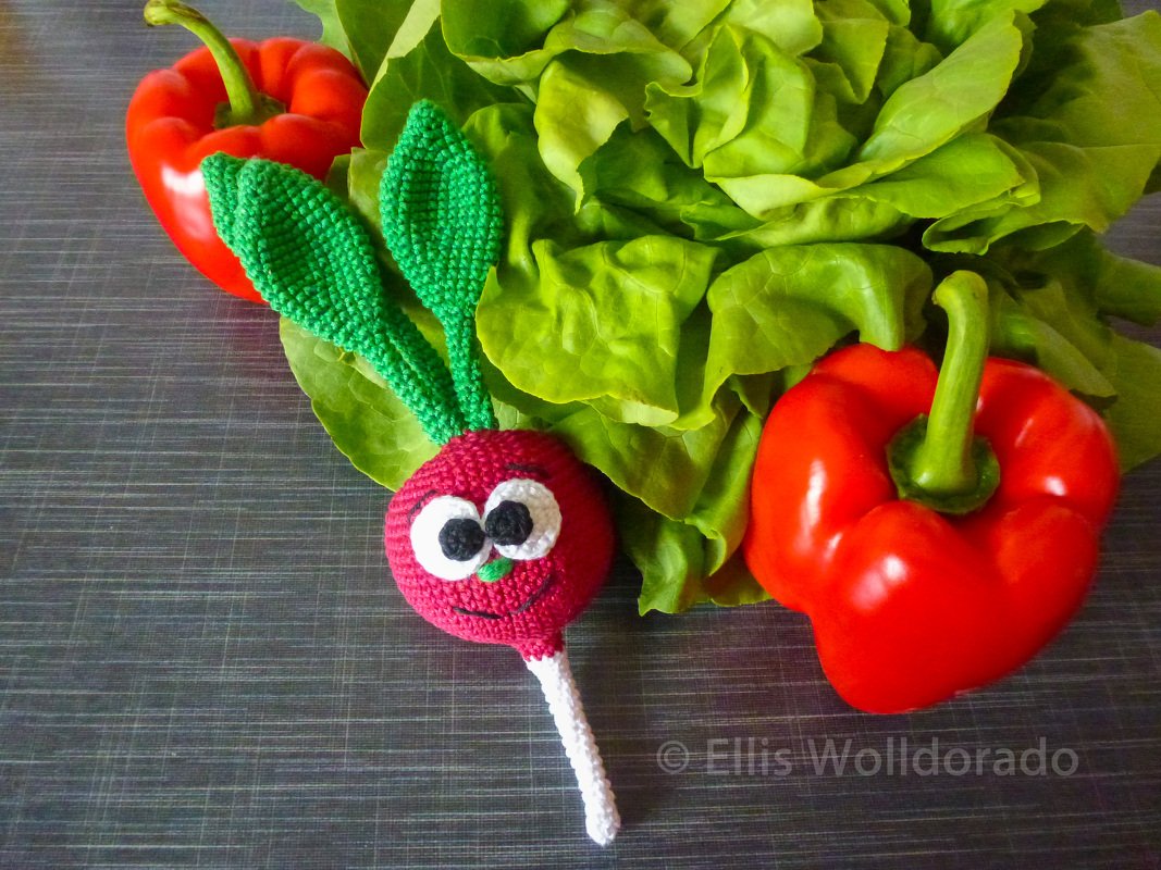 Radieschen Rocco, Amigurumi, Häkelanleitung