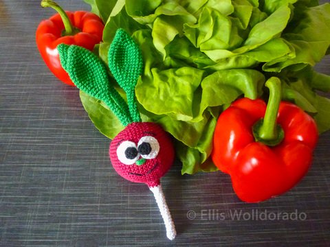 Radieschen Rocco, Amigurumi, Häkelanleitung