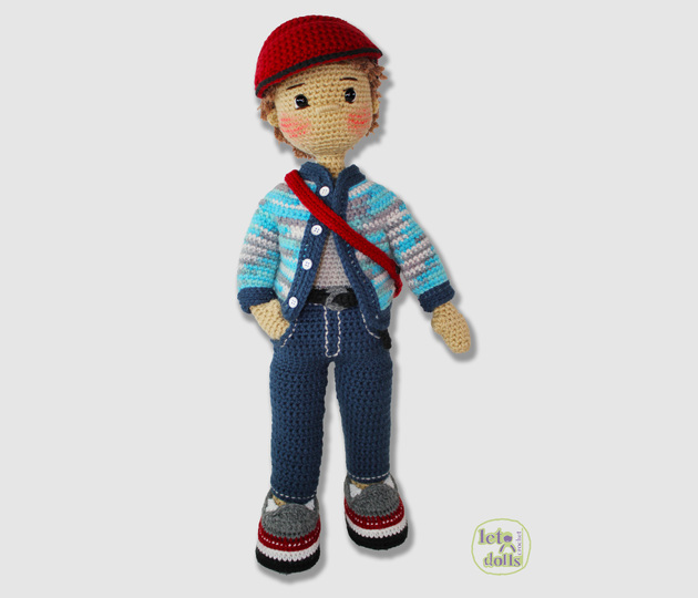 Alex, Large Crochet Doll Pattern, Amigurumi, 21"/ 53 cm Tall
