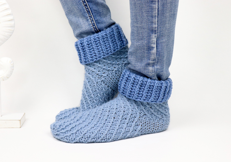 Spiralsocken für Erw. mit/ohne Ferse (Gr. 34 bis 47)