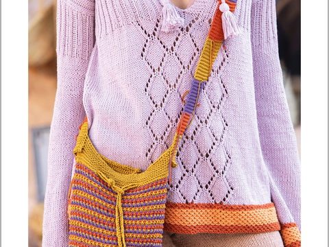 Strickanleitung Bunte Beuteltasche