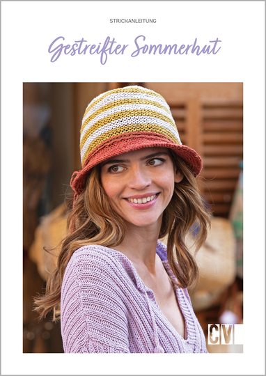 Bucket Hat / PDF-Strickanleitung für gestreiften Sommerhut