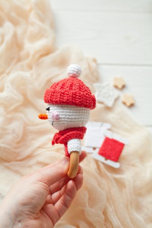 Snowman Baby Rattle - Crochet Pattern