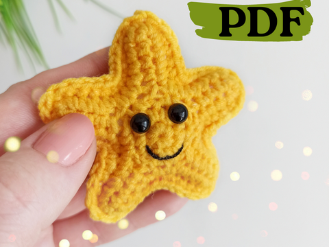Crochet star pattern, NO SEW Christmas star ornament, easy crochet pattern