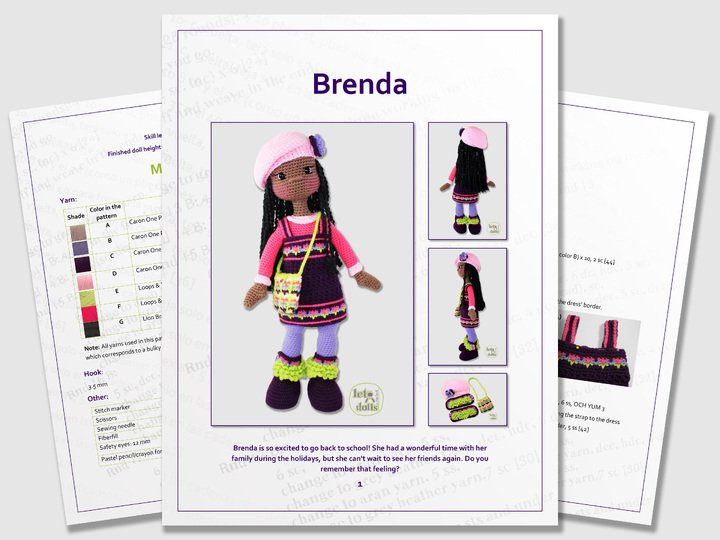 Brenda, Large Crochet Doll Pattern, Amigurumi, 21"/ 53 cm Tall