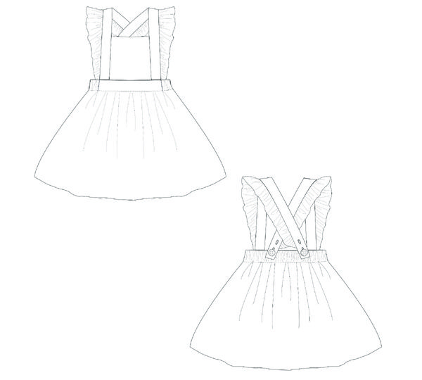 Schnittmuster Latzkleid LIVIA – Nähanleitung Gr. 68/74–116/122