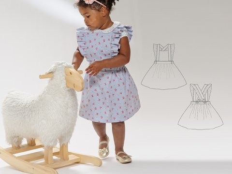 Schnittmuster Latzkleid LIVIA – Nähanleitung Gr. 68/74–116/122
