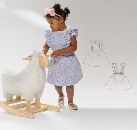 sewing pattern pinafore dress LIVIA photo tutorial 6m/9m–6y/7y
