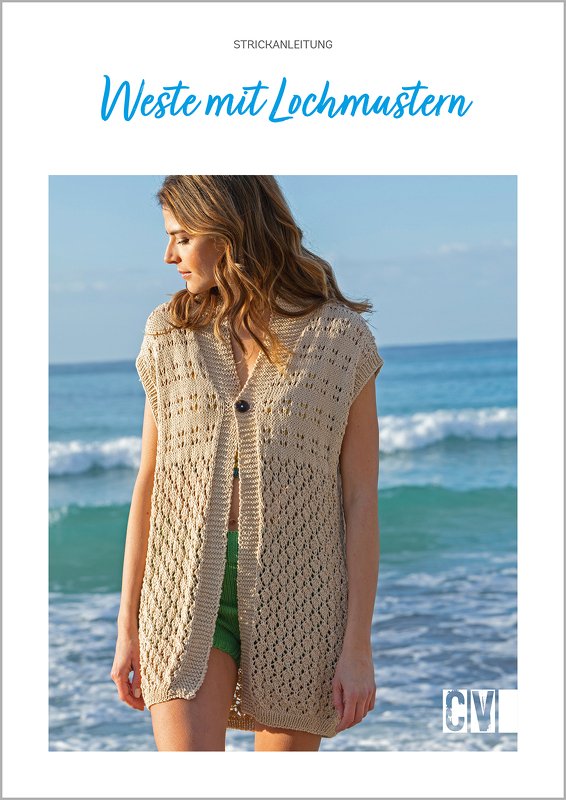 Strickanleitung sommerliche Strick-Weste mit Lochmuster