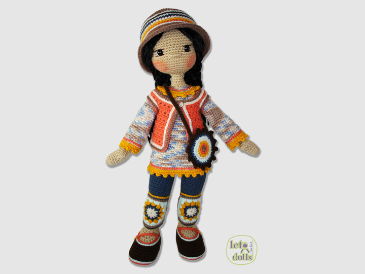 Cara, Large Crochet Doll Pattern, Amigurumi, 21"/53cm Tall