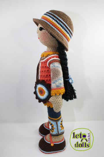 Cara, Large Crochet Doll Pattern, Amigurumi, 21"/53cm Tall
