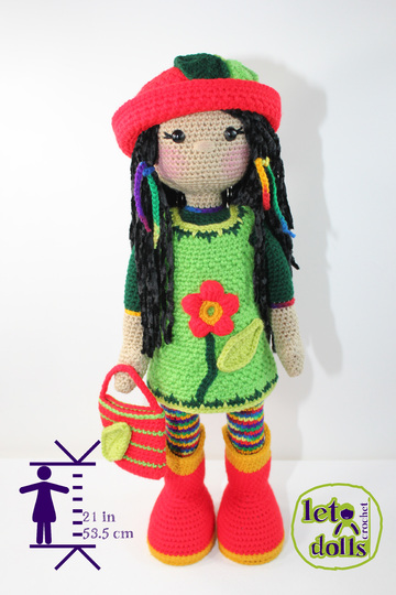 Emma, Large Crochet Doll Pattern, Amigurumi, 21"/ 53 cm Tall