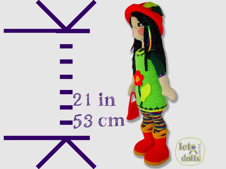 Emma, Large Crochet Doll Pattern, Amigurumi, 21"/ 53 cm Tall