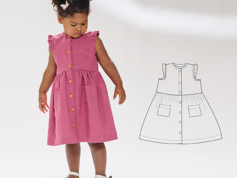 Mädchenkleid MIMI 2-in-1 PDF-Schnittmuster 68/74–116/122
