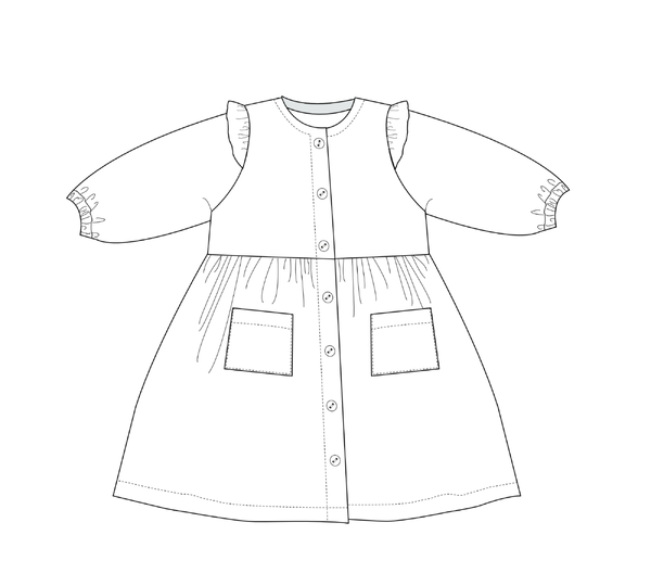 Girls Dress MIMI 2-in-1 PDF Sewing Pattern 6m–7y