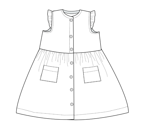 Girls Dress MIMI 2-in-1 PDF Sewing Pattern 6m–7y