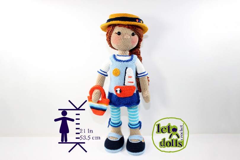 Fay, Large Crochet Doll Pattern, Amigurumi, 21"/ 53 cm Tall