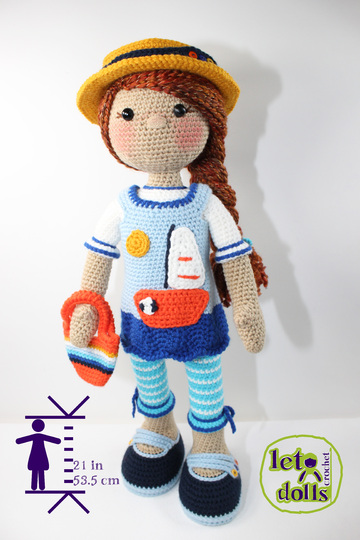 Fay, Large Crochet Doll Pattern, Amigurumi, 21"/ 53 cm Tall